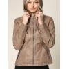 imageLock and Love Womens Faux Leather Moto Biker Jacket Coat with Removable or NonRemovable HoodWjc663taupe