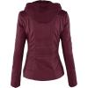 imageLock and Love Womens Faux Leather Moto Biker Jacket Coat with Removable or NonRemovable HoodWjc663wine