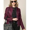 imageLock and Love Womens Faux Leather Moto Biker Jacket Coat with Removable or NonRemovable HoodWjc663wine