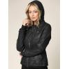 imageLock and Love Womens Faux Leather Moto Biker Jacket Coat with Removable or NonRemovable HoodWjc664blackCharcoal