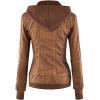 imageLock and Love Womens Faux Leather Moto Biker Jacket Coat with Removable or NonRemovable HoodWjc664camel