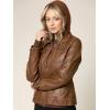 imageLock and Love Womens Faux Leather Moto Biker Jacket Coat with Removable or NonRemovable HoodWjc664camel