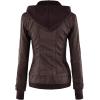 imageLock and Love Womens Faux Leather Moto Biker Jacket Coat with Removable or NonRemovable HoodWjc664coffeeAshbrown