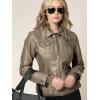 imageLock and Love Womens Faux Leather Moto Biker Jacket Coat with Removable or NonRemovable HoodWjc664khaki