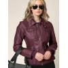 imageLock and Love Womens Faux Leather Moto Biker Jacket Coat with Removable or NonRemovable HoodWjc664wine