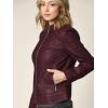 imageLock and Love Womens Faux Leather Moto Biker Jacket Coat with Removable or NonRemovable HoodWjc746awine