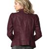 imageLock and Love Womens Faux Leather Moto Biker Jacket Coat with Removable or NonRemovable HoodWjc746awine
