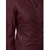 imageLock and Love Womens Faux Leather Moto Biker Jacket Coat with Removable or NonRemovable HoodWjc746awine