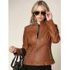 imageLock and Love Womens Faux Leather Moto Biker Jacket Coat with Removable or NonRemovable HoodWjc747acamel