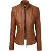 imageLock and Love Womens Faux Leather Moto Biker Jacket Coat with Removable or NonRemovable HoodWjc747acamel