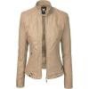 imageLock and Love Womens Faux Leather Moto Biker Jacket Coat with Removable or NonRemovable HoodWjc747akhaki