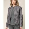 imageLock and Love Womens Faux Leather Moto Biker Jacket Coat with Removable or NonRemovable HoodWjc877lgrey