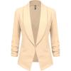 imageLock and Love Women 34 Sleeve Blazer Open Front Cardigan Jacket Work Office BlazerWsk2324cream