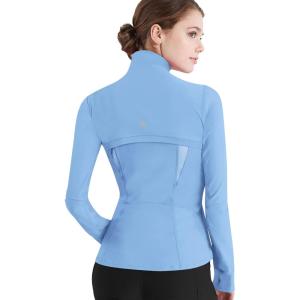imageLock and Love Womens Full Zipup Yoga Workout Running Track Jacket with Thumb HolesWjc3024aqua
