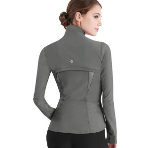 imageLock and Love Womens Full Zipup Yoga Workout Running Track Jacket with Thumb HolesWjc3024charcoal