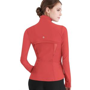 imageLock and Love Womens Full Zipup Yoga Workout Running Track Jacket with Thumb HolesWjc3024coral