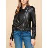imageLock and Love Slim Fit Stylish Vegan Leather Moto Jacket for Women  PU Biker Motorcycle CoatWjc1849black