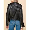 imageLock and Love Slim Fit Stylish Vegan Leather Moto Jacket for Women  PU Biker Motorcycle CoatWjc1849black