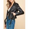 imageLock and Love Slim Fit Stylish Vegan Leather Moto Jacket for Women  PU Biker Motorcycle CoatWjc1849black