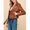 imageLock and Love Slim Fit Stylish Vegan Leather Moto Jacket for Women  PU Biker Motorcycle CoatWjc1849camel