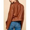 imageLock and Love Slim Fit Stylish Vegan Leather Moto Jacket for Women  PU Biker Motorcycle CoatWjc1849camel