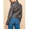 imageLock and Love Slim Fit Stylish Vegan Leather Moto Jacket for Women  PU Biker Motorcycle CoatWjc1849grey