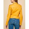 imageLock and Love Slim Fit Stylish Vegan Leather Moto Jacket for Women  PU Biker Motorcycle CoatWjc1849mustard