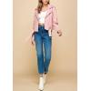 imageLock and Love Slim Fit Stylish Vegan Leather Moto Jacket for Women  PU Biker Motorcycle CoatWjc1849pink