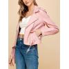 imageLock and Love Slim Fit Stylish Vegan Leather Moto Jacket for Women  PU Biker Motorcycle CoatWjc1849pink
