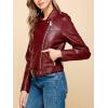 imageLock and Love Slim Fit Stylish Vegan Leather Moto Jacket for Women  PU Biker Motorcycle CoatWjc1849wine