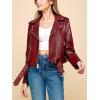imageLock and Love Slim Fit Stylish Vegan Leather Moto Jacket for Women  PU Biker Motorcycle CoatWjc1849wine