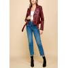imageLock and Love Slim Fit Stylish Vegan Leather Moto Jacket for Women  PU Biker Motorcycle CoatWjc1849wine