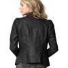imageLock and Love Slim Fit Stylish Vegan Leather Moto Jacket for Women  PU Biker Motorcycle CoatWjc746black