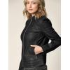 imageLock and Love Slim Fit Stylish Vegan Leather Moto Jacket for Women  PU Biker Motorcycle CoatWjc746black