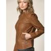 imageLock and Love Slim Fit Stylish Vegan Leather Moto Jacket for Women  PU Biker Motorcycle CoatWjc746camel