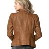 imageLock and Love Slim Fit Stylish Vegan Leather Moto Jacket for Women  PU Biker Motorcycle CoatWjc746camel