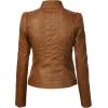 imageLock and Love Slim Fit Stylish Vegan Leather Moto Jacket for Women  PU Biker Motorcycle CoatWjc746camel
