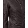 imageLock and Love Slim Fit Stylish Vegan Leather Moto Jacket for Women  PU Biker Motorcycle CoatWjc746coffee