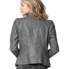 imageLock and Love Slim Fit Stylish Vegan Leather Moto Jacket for Women  PU Biker Motorcycle CoatWjc746grey