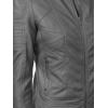 imageLock and Love Slim Fit Stylish Vegan Leather Moto Jacket for Women  PU Biker Motorcycle CoatWjc746grey