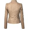 imageLock and Love Slim Fit Stylish Vegan Leather Moto Jacket for Women  PU Biker Motorcycle CoatWjc746khaki