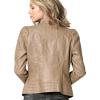 imageLock and Love Slim Fit Stylish Vegan Leather Moto Jacket for Women  PU Biker Motorcycle CoatWjc746khaki