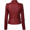 imageLock and Love Slim Fit Stylish Vegan Leather Moto Jacket for Women  PU Biker Motorcycle CoatWjc746red