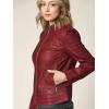 imageLock and Love Slim Fit Stylish Vegan Leather Moto Jacket for Women  PU Biker Motorcycle CoatWjc746red