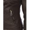 imageLock and Love Slim Fit Stylish Vegan Leather Moto Jacket for Women  PU Biker Motorcycle CoatWjc747coffee