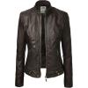 imageLock and Love Slim Fit Stylish Vegan Leather Moto Jacket for Women  PU Biker Motorcycle CoatWjc747coffee