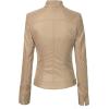 imageLock and Love Slim Fit Stylish Vegan Leather Moto Jacket for Women  PU Biker Motorcycle CoatWjc747khaki