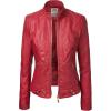imageLock and Love Slim Fit Stylish Vegan Leather Moto Jacket for Women  PU Biker Motorcycle CoatWjc747red