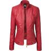 imageLock and Love Slim Fit Stylish Vegan Leather Moto Jacket for Women  PU Biker Motorcycle CoatWjc747red