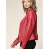 imageLock and Love Slim Fit Stylish Vegan Leather Moto Jacket for Women  PU Biker Motorcycle CoatWjc747red